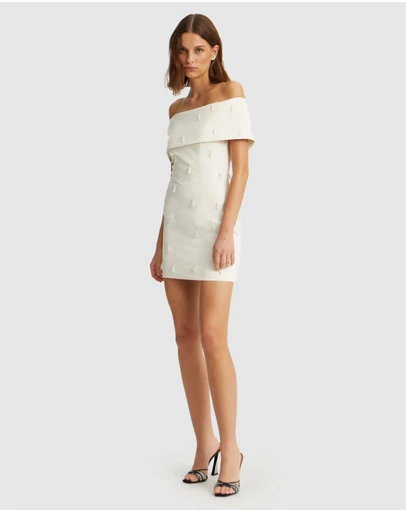 ROTATE - Beaded Satin Mini Dress