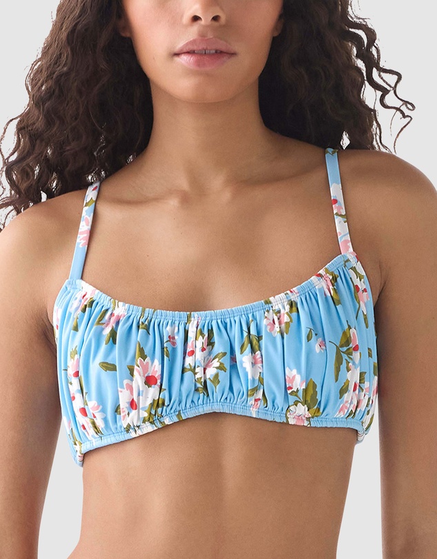 Kate Spade - Spring Daisies Underwired Shirred Bandeau Bikini Top
