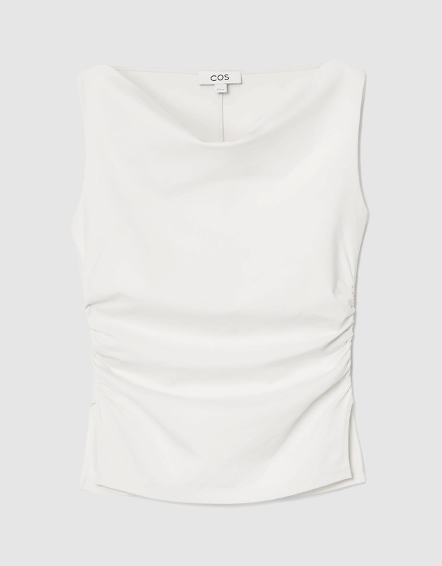 COS - Cowl-Neck Gathered Sleeveless Top