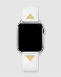 GUESS - Guess Apple Band - Triangle Plaque White Leather 38/40/41mm