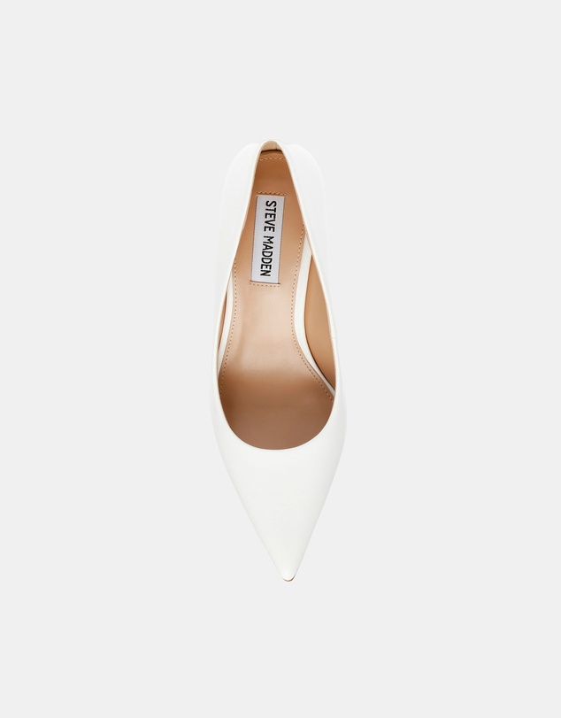 Steve Madden - Can-Do White Leather Heels