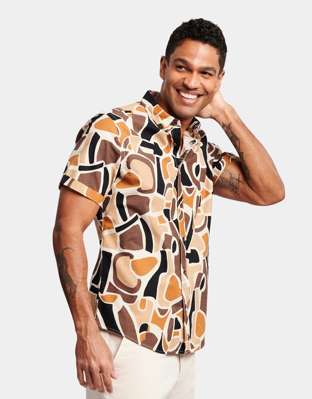 Brooksfield - Abstract Print Casual Shirt