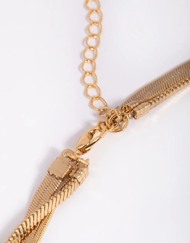 Lovisa - Gold Plated Snake Chain & Disc Necklace Pack