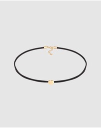 Elli Jewelry - Necklace Choker Heart Satin Ribbon in 925 Sterling Silver Gold Plated