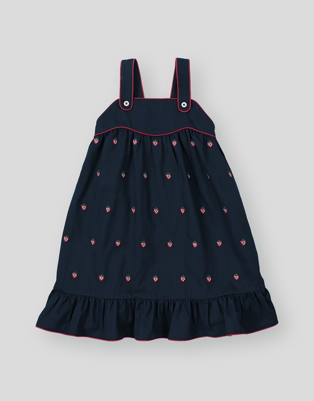 Goldie + Ace - Mini Strawberry Embroidered Dress - Babies-Kids