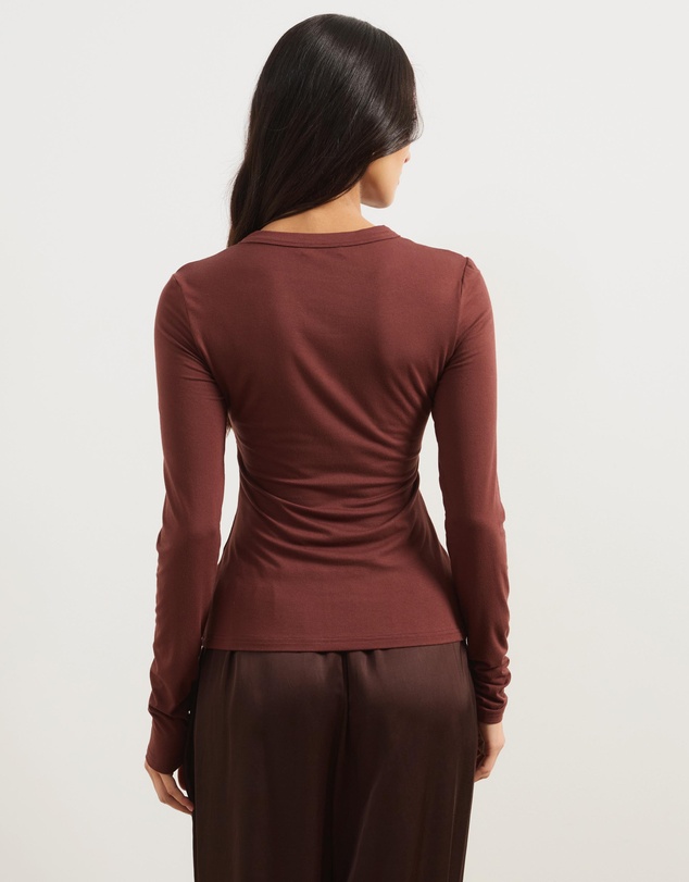 Atmos&Here - Tilly Asymmetrical Button Through Jersey Top