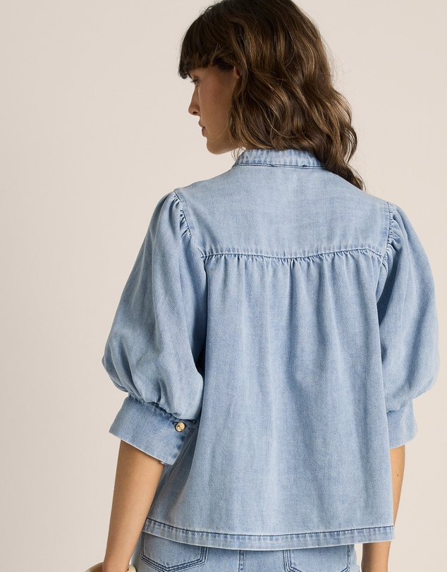Fate + Becker - Lila Denim Balloon Shirt