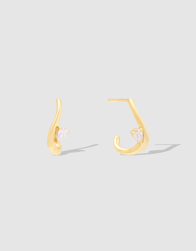 Wanderlust + Co - Flow Diamante 14K Gold Vermeil Earrings