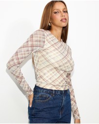 Dazie - Rush Hour Long Sleeve Mesh Top