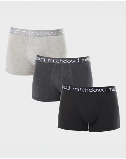 Mitch Dowd - Mens Plain Bamboo Trunk 3 Pack - Multi