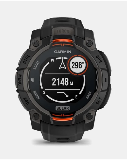 Garmin - Instinct 3 45mm Solar Black Bezel with Black Band