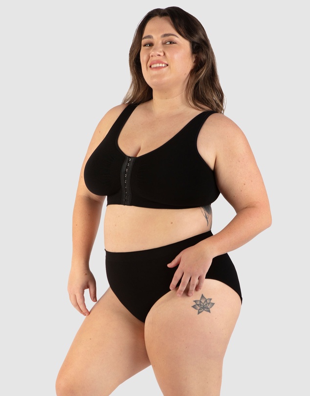 B Free Intimate Apparel - Full Bust Bamboo Padded Front Closure Wire Free Bra (E-F-G-H) Cup