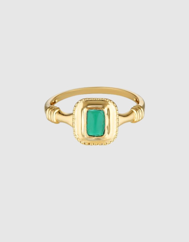 HOUSE OF SLANI - Green Meralda Gold Ring