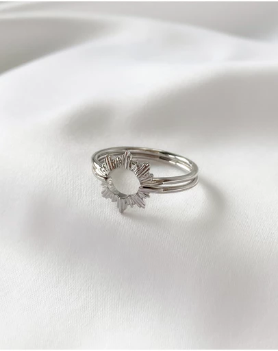 Wanderlust + Co - Sunseeker Silver Ring Set