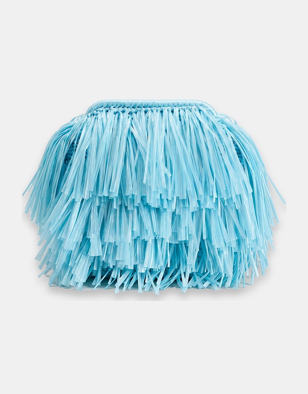 Izoa - Izoa St Tropez Raffia Fringe Clutch