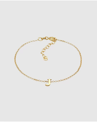 Elli Jewelry - Initial Bracelet in Gold-Plated 925 Silver