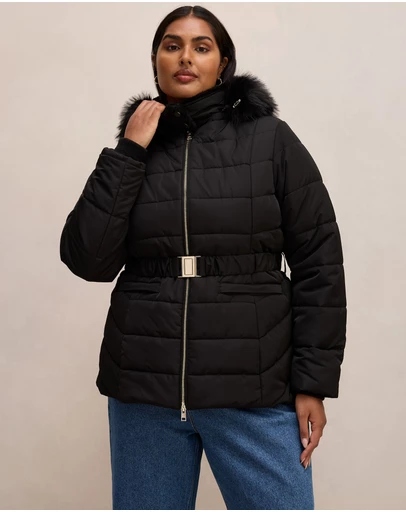 Forever New Curve - Macey Curve Short Puffer Jacket