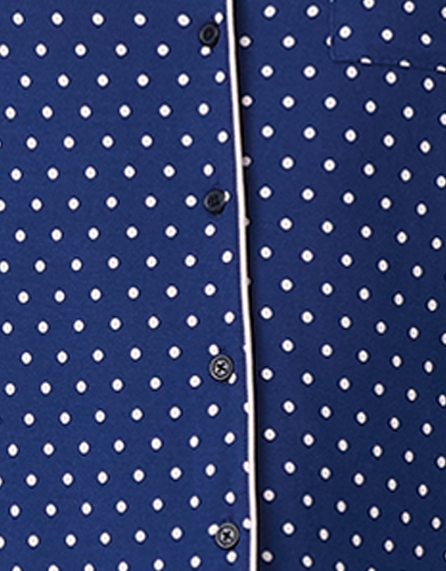 Kate Spade - Printed Modal Button Up Short Sleeve Long Pyjama Set