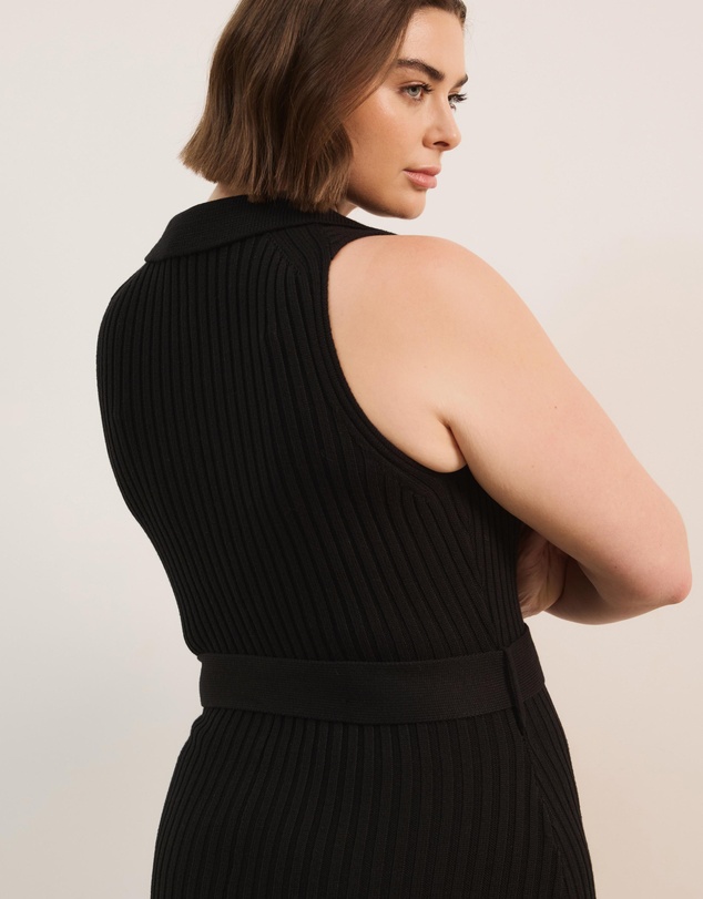 Atmos&Here Curvy - Joni Sleeveless Rib Knit Midi Dress