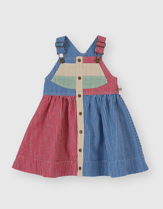 Goldie + Ace - Patchwork Stripe Heidi Pinafore Dress - Babies-Kids