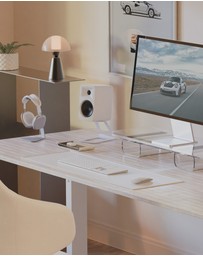 iWorld - Kanto ORA4 140W Powered Reference Speakers with USB-C Input and Bluetooth - White, Pair