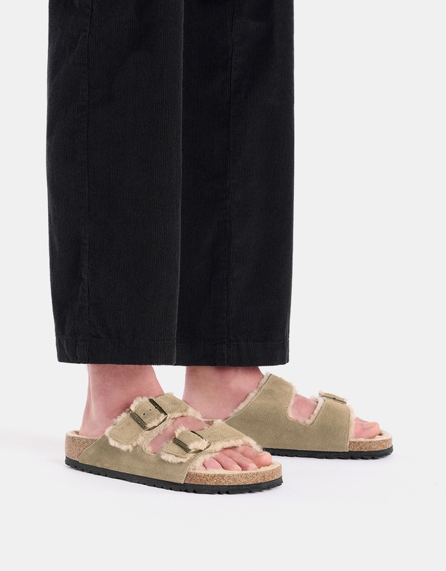 Birkenstock - Arizona Shearling Suede Sandals - Women's