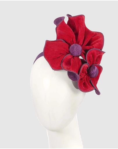 Max Alexander - Red and Purple Racing Fascinator