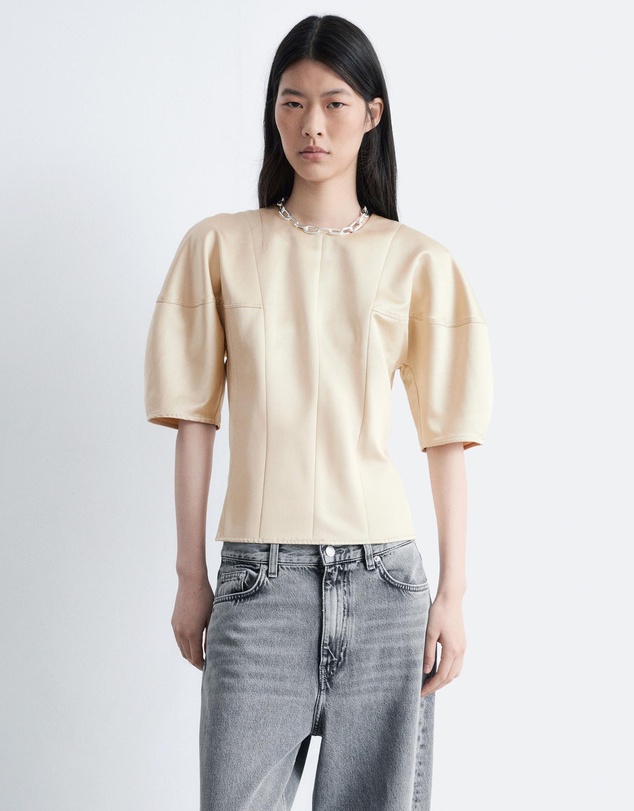 & Other Stories - Satin Puff-Sleeve Top