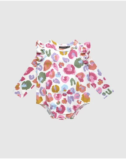 Rock Your Baby - Wild At Heart Long Sleeve Frill Bubble Bodysuit