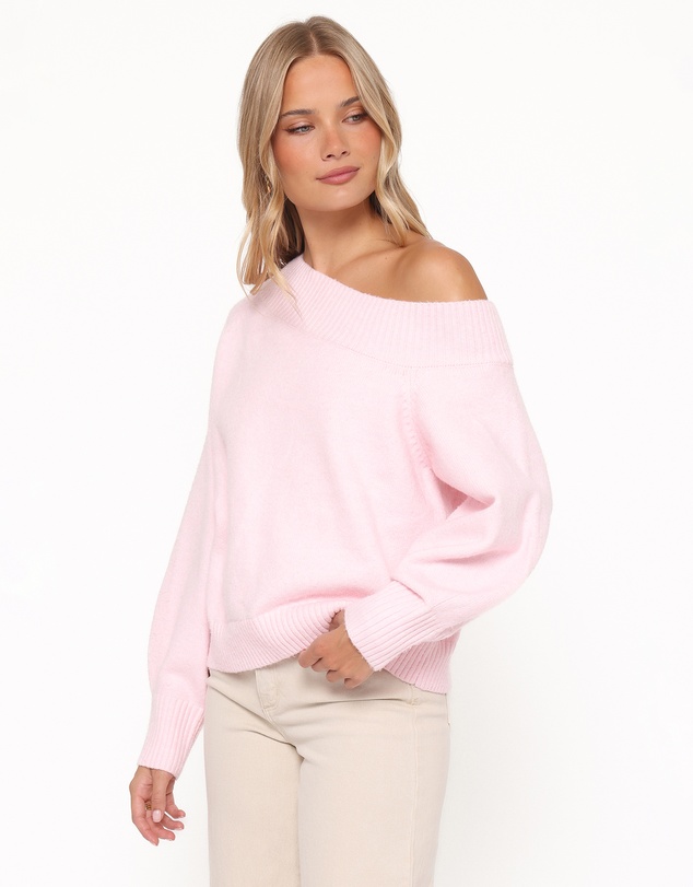Petal & Pup - Ailis Off Shoulder Sweater - Pink