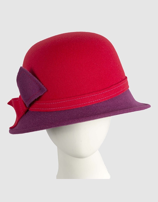 Max Alexander - Winter Felt Red/Wine Cloche Hat