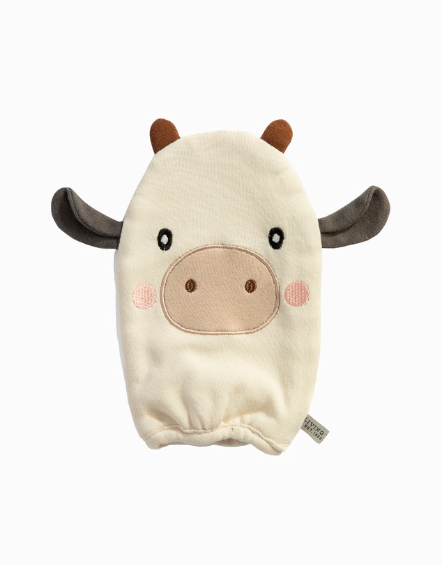 Living Textiles - Organic Bath Mitt - Tractor Ride/Cow