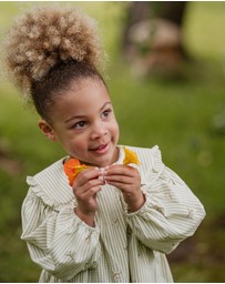 Fox & Finch - Orchard Bloom Emb. Stripe Dress - Kids