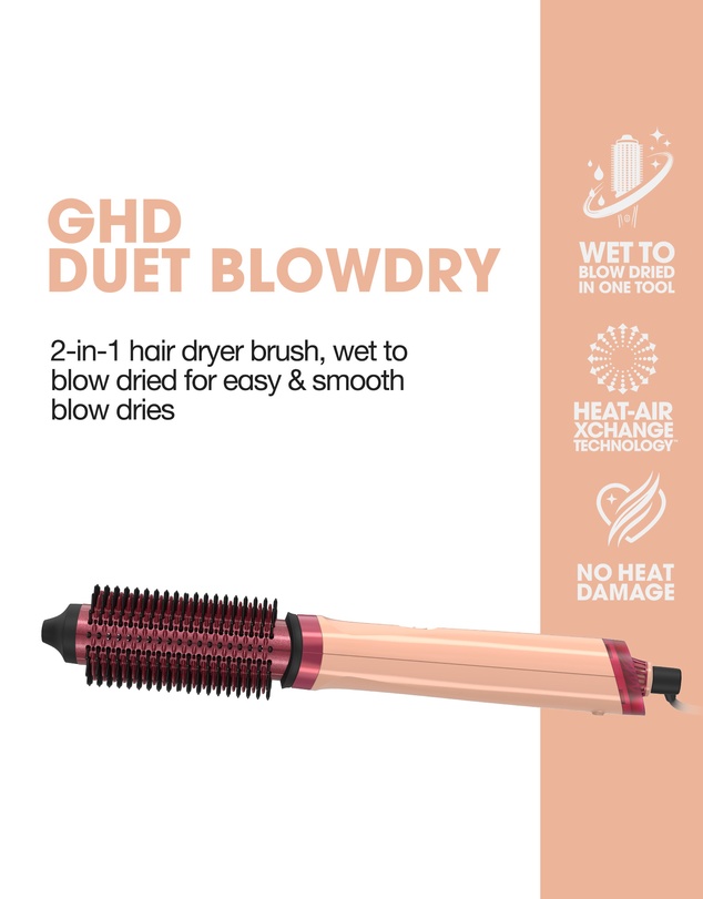 ghd - NEW duet blowdry 2-in1 Blowdry Brush in Sun-Kissed Peach