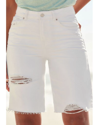 NEXT - Ripped Denim Bermuda Shorts