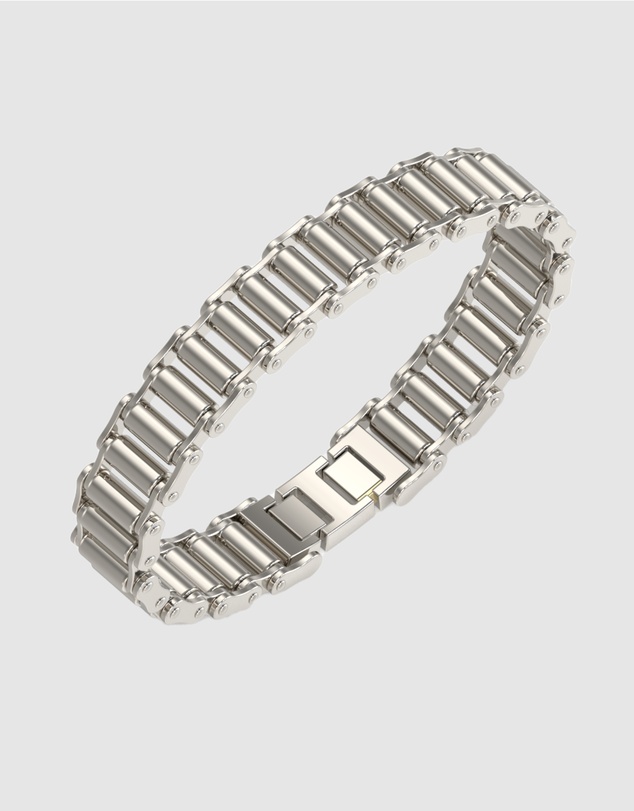 GUESS - Silver-Tone Bicycle Chain Bracelet
