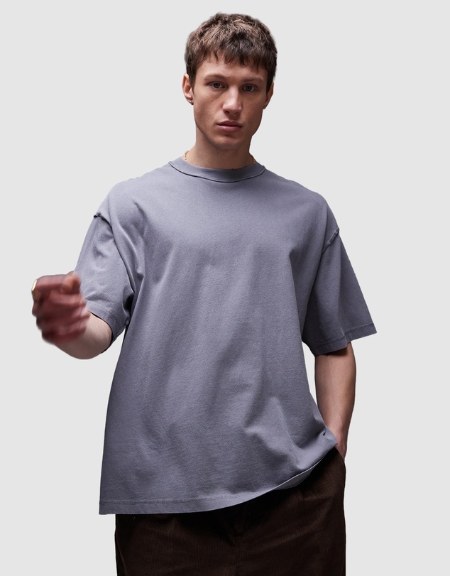 Topman - Extreme Oversized Washed Raw Seam Detail T-Shirt