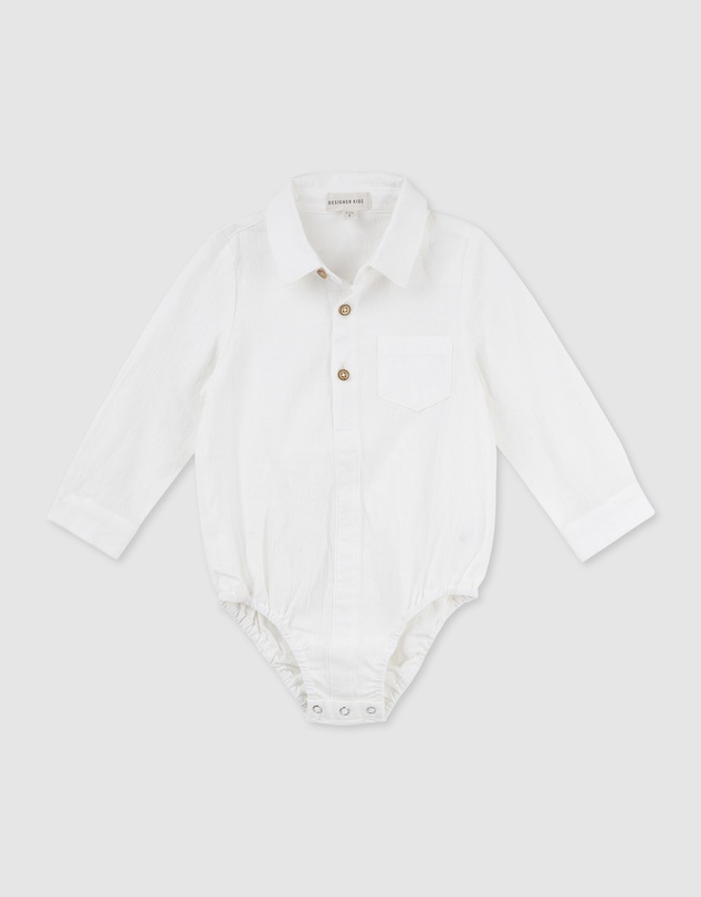 Designer Kidz - Archie L/S Button Romper