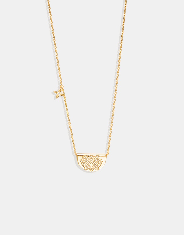 By Charlotte - Gold Live in Light Lotus Necklace