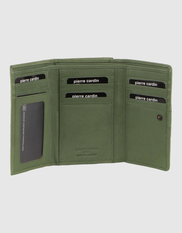 Pierre Cardin - Woven Leather Tri-Fold Wallet with RFID