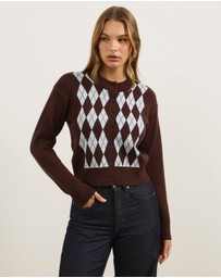 Atmos&Here - Sammi Argyle Knit Cardigan