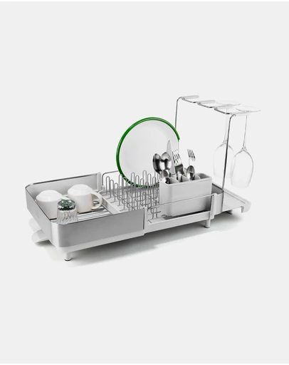Joseph Joseph - Extend™ Steel Plus Expandable Stone Dish Drainer with Wine Glass Rack