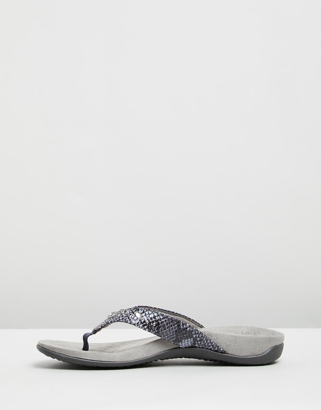Vionic - Lucia Toe Post Sandal - Slate Grey Snake