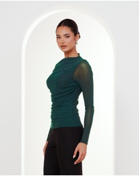 Pilgrim - Louiza Gathered Mesh Top
