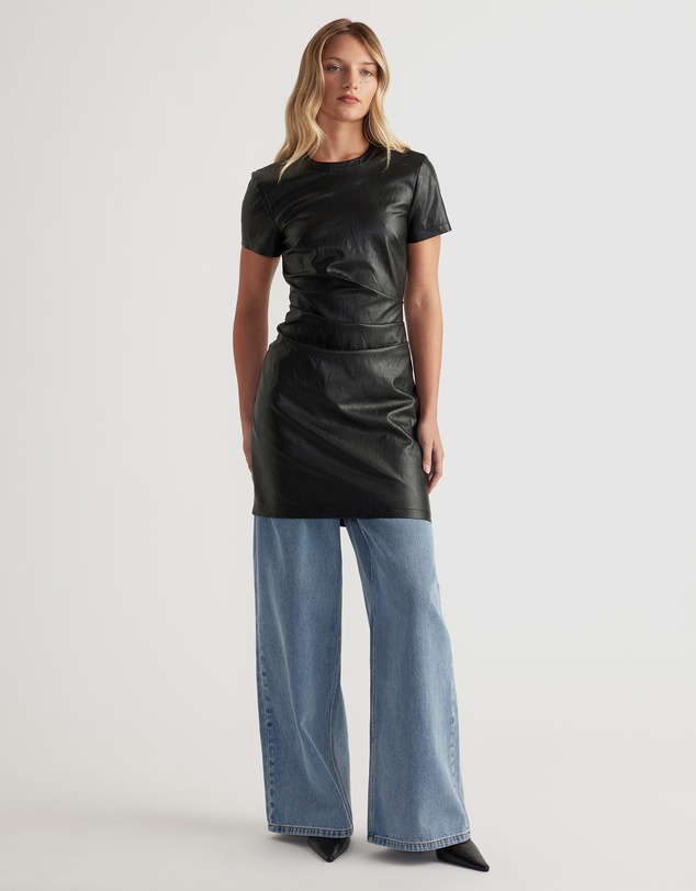 Decjuba - Monica Faux Leather Mini Dress