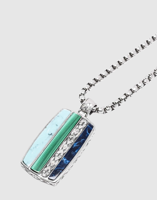 Nialaya Jewellery - Trinity Pendant Necklace in Silver