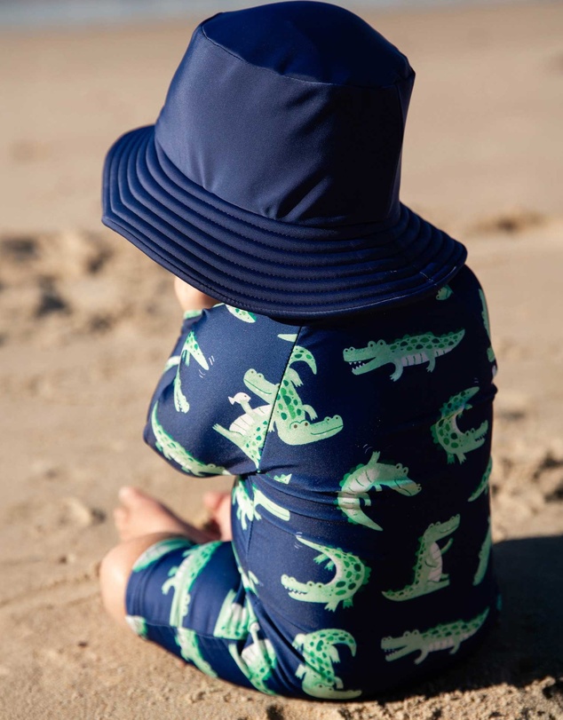 Purebaby - Printed Long Sleeve Rashie Sunsuit- Kids-Babies