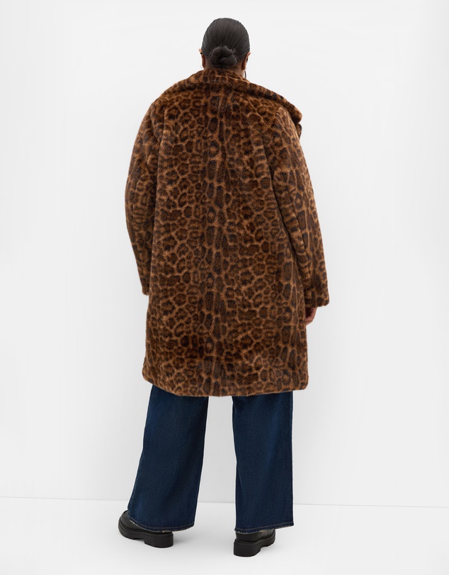 City Chic - Remi Leopard Faux Fur Coat