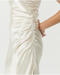 Third Form - Satin Gather One Shoulder Dress