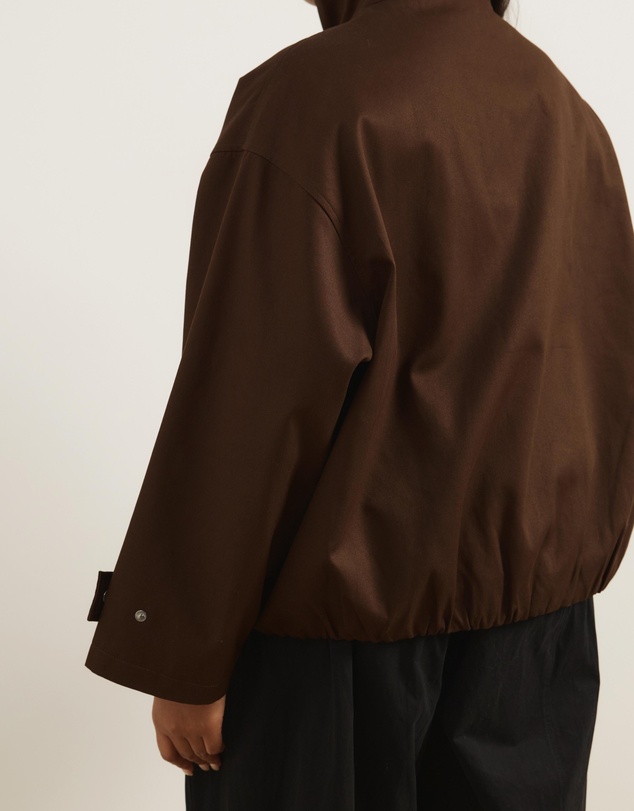 Atmos&Here Curvy - Taya Funnel Neck Twill Bomber Jacket